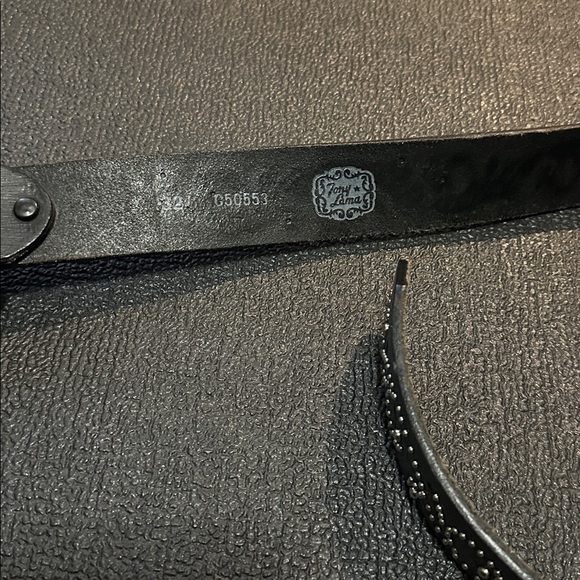 Tony Lama Black Belt with Turquoise Stone Buckle - Picture 5 of 11